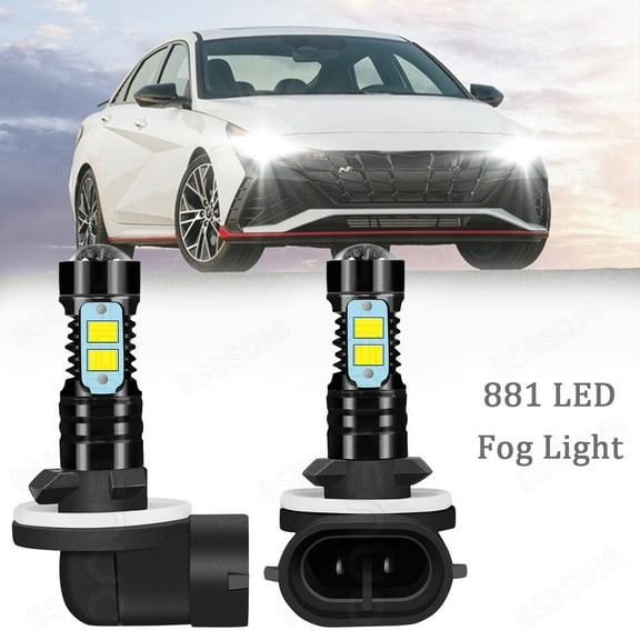 For Hyundai Genesis Coupe 2010 2011 2012 White 6000K LED Fog Light Bulbs Kit 881