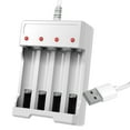 thumbnail image 1 of Generic 4-Slot USB Battery Charger for 1.2V NiMH/NiCd AA AAA Batteries, Compact White Charger with USB Input, 1 of 6