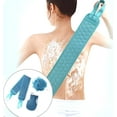 thumbnail image 3 of TRIANU Exfoliating Body Scrubber Set with Back Scrubber, Bath Glove and Shower Bath Sponge Loofahs for Women and Men, Blue, 3 of 8