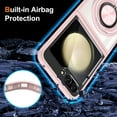 thumbnail image 5 of Allytech Crystal Clear Case for Samsung Galaxy Z Flip5 with 360° Rotatable Ring Holder Kickstand, [Compatible with MagSafe] Soft Bumper + Hard PC Hybrid Protective [Non-Yellowing] Case, Pink, 5 of 7