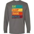 thumbnail image 3 of Inktastic Eat Sleep Trains Repeat Long Sleeve T-Shirt, 3 of 5