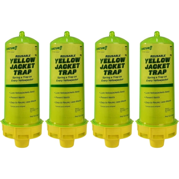 RESCUE! Reusable Yellowjacket Trap – Includes Attractant - 4 Traps