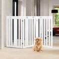 thumbnail image 2 of Demi Bonn 36" Indoor Freestanding Pet Gate, 3-Panel Indoor Foldable Dog Fence for Stairs, Hallways, or Doorways, Retractable Dog Gates, White, 2 of 7