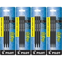 PILOT FriXion Gel Ink Refills for Erasable Pens, Fine Point, Black Ink, 4 Pack of 3 Reffils each (77330)