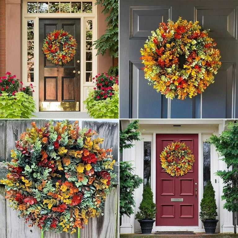 40/50cm Large Christmas Wreath Autumn Year Round Wreaths For Front Door  Artificial Fall Wreath For Home Farmhouse Decor - Wreaths & Garlands -  AliExpress