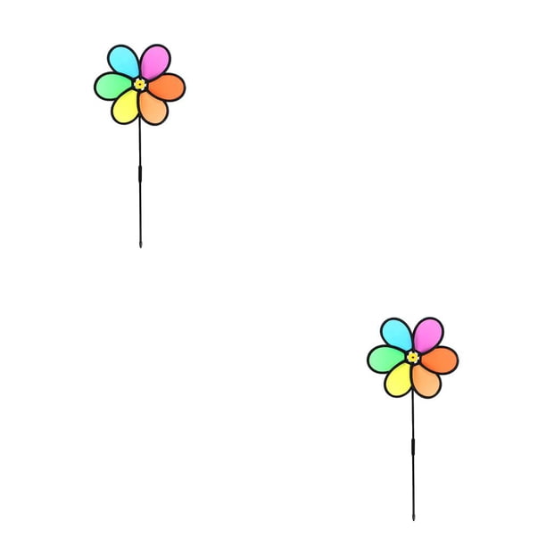 Colorido Rainbow Flower Spinner Windmill Garden Home Garden Patio Decoración al aire libre Toy 2 PCS Inevent CBP098541