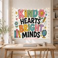 thumbnail image 5 of Kind Hearts Bright Minds with Globe and Flowers, Playful Illustration for Teachers, Classroom Wall Art, Back to School Gift, Tapestry Wall Hanging for Classroom and Study Room, 5 of 7