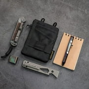 VIPERADE VE18-S Small EDC Pouch, Mini Pocket Organizer Pouch for Men, EDC Pocket Organizer Pouch, 3 Slots with 2 Zipper Pockets, Velcro Pouch Multitool Pouch-khaki