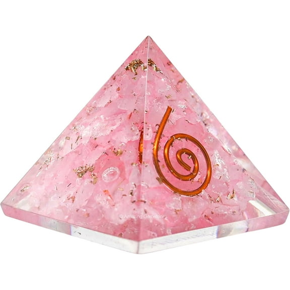 Rose Quartz Small Orgone Pyramid 35 mm