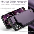 thumbnail image 6 of ShieldFlex for iPhone 16 Case Wallet with RFID Blocking Card Holder, Premium PU Leather Durable Kickstand Case for iPhone 16 6.1",Purple, 6 of 7
