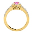 thumbnail image 3 of Aonejewelry 1.65 Ct. Ttw Diamond and Oval Shaped Pink Topaz Ring in 10K Yellow Gold, 3 of 4