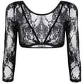 thumbnail image 1 of Cardigan Transparent Sans Coutures pour Femmes, en Dentelle, à Col en V, Gainant pour les Bras, Manches, 1 of 6