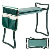 SIDIANBAN Garden Kneeler Seat Garden Bench Garden Stools Foldable Stool with Tool Bag Pouch EVA Foam Pad Outdoor Portable Kneeler Gardening Gifts for Women Men, Large 21.65"x10.62"x18.89", Green