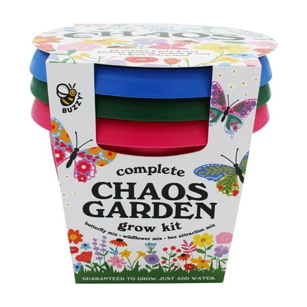 Chaos Garden 3-Pack Flower Grow Kit with Wildflower Seeds & Pots