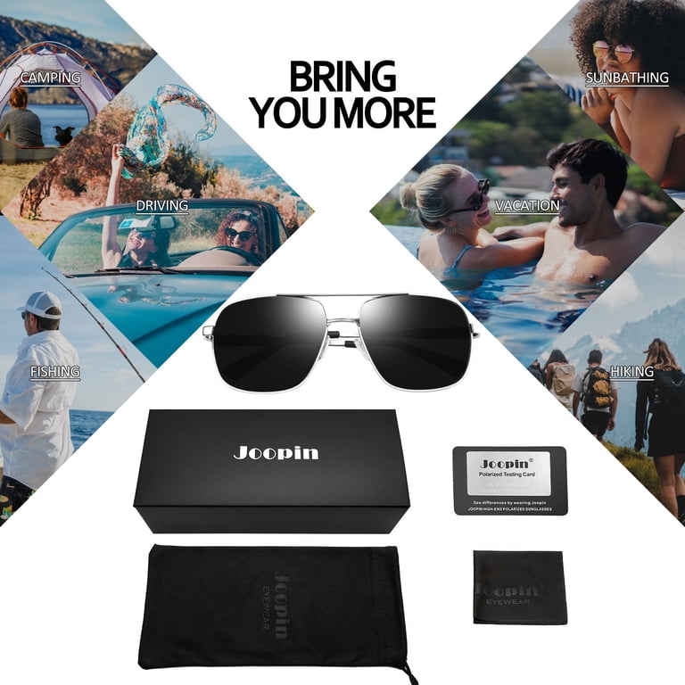 Joopin Men's Square Polarized Aviation Sunglasses photo 3