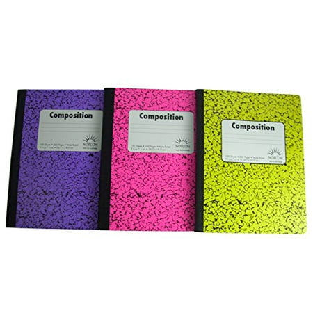 wide norcom ruled composition notebooks sheet purple pack yellow pink