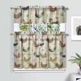 thumbnail image 2 of Kitchen Curtains 36 Inch Short - 3 Panel Set with Cute Farmhouse Egg & Chicken Print, Rod Pocket Window Curtain, 100% Polyester for Rustic Coop, Farm Kitchen, Easy Wash, 2 of 6