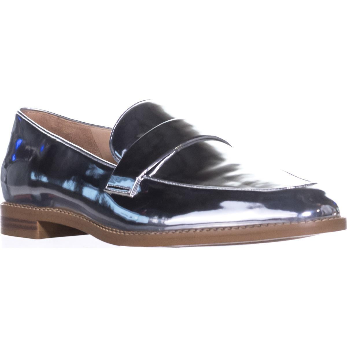 franco sarto silver loafers