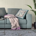 thumbnail image 4 of Love Your Vase Peacock Throw Pillow with Removable Cover in Gray Black Pink 18x18, 4 of 7