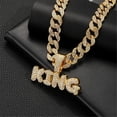 thumbnail image 2 of Men Women Hip Hop Letters KING Pendant Necklace with 15mm Cuban Chain HipHop Iced Out Bling Necklaces Fashion Charm Jewelry, 2 of 6