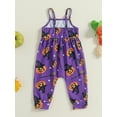 thumbnail image 3 of FEORJGP Little Girls Halloween Rompers Clothes 6M 12M 18M 2T 3T Toddler Baby Sleeveless Jumpsuits Ghost/Pumpkin Print Bodysuits Spaghetti Strap Overal Infant Girl Fashion Cute Casual Clothes, 3 of 7