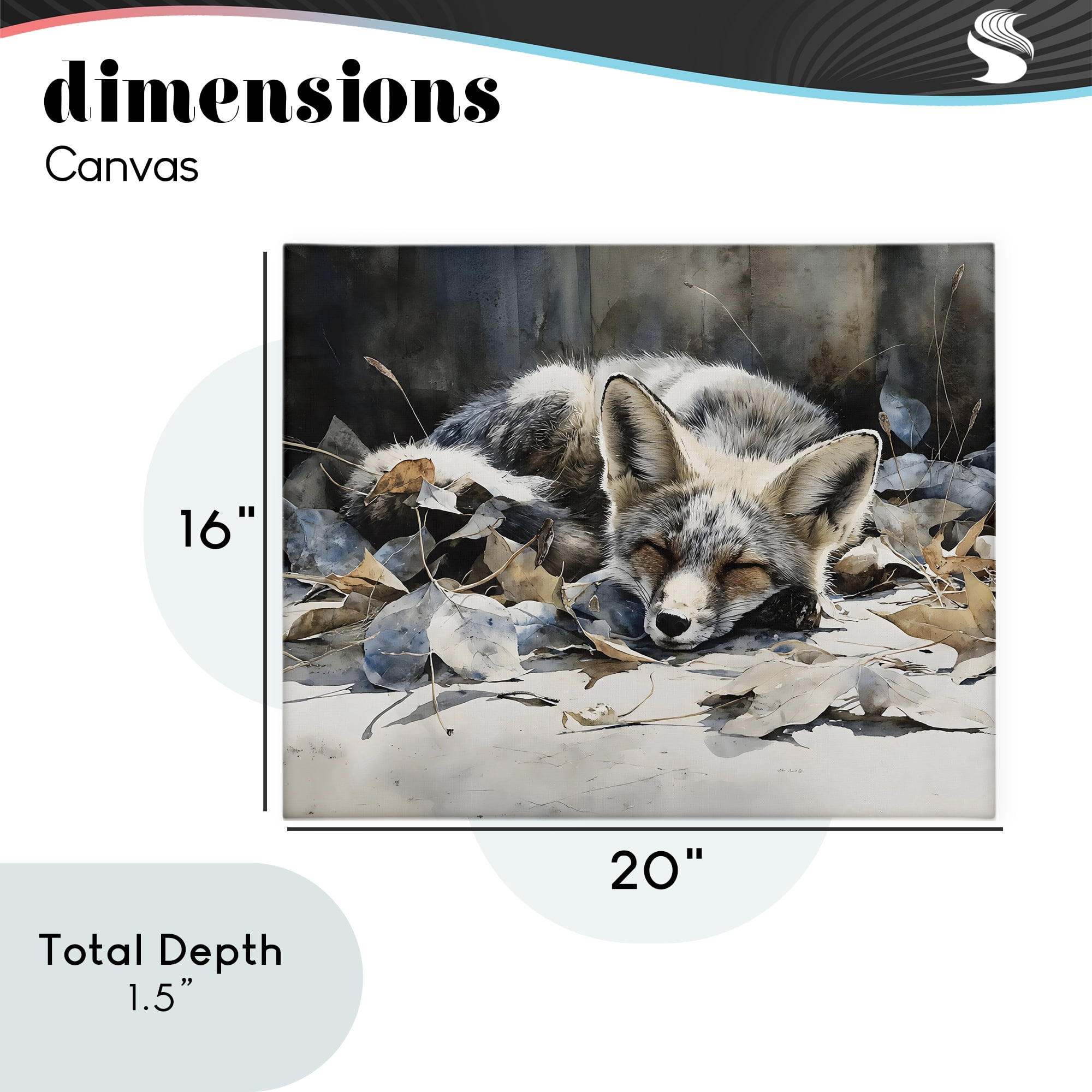 Stupell Industries Blue Fox Resting Among Leaves Canvas Wall Art, design by Franklyn Gregory