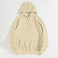 thumbnail image 3 of Baqcunre Women's Solid Color Long-Sleeved Letter-Printed Hoodie Womens Tops Graphic Hoodie Hoodies for Women Womens Sweatshirt,Beige,L, 3 of 5