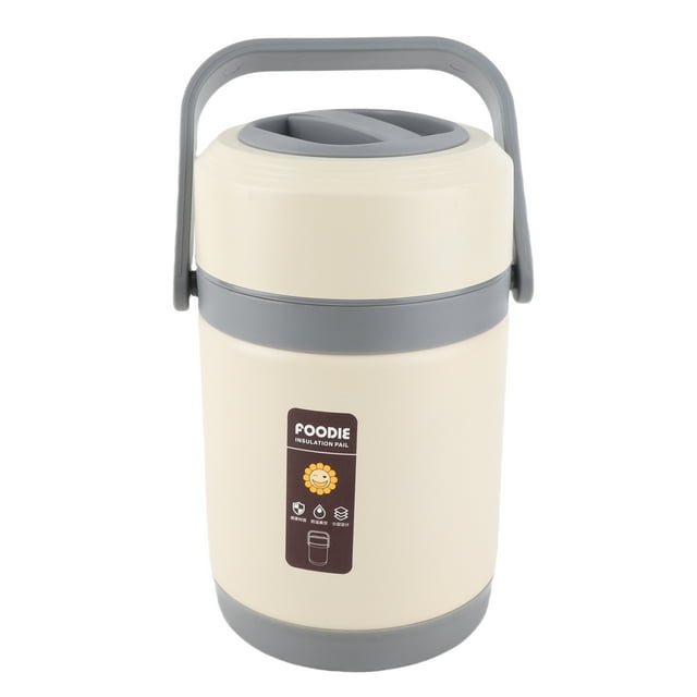 Electric Lunch Box,2L Stainless Steel Portable Electric Food Warmer Bucket Thermal Heat Preservation Pot Thermal Lunch Container for Travel Dorm Office Work