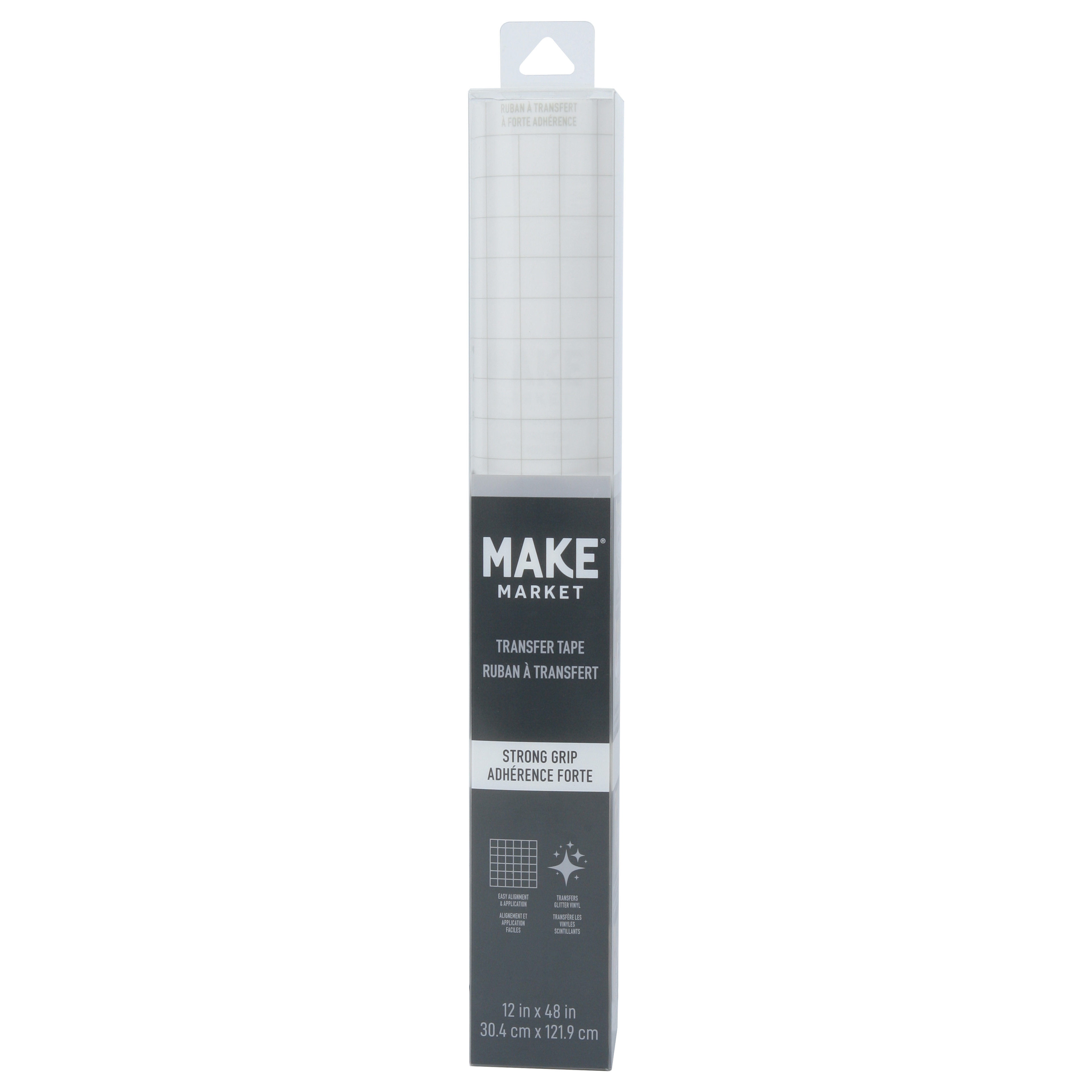 Strong Grip Transfer Tape by Make Market – 12" x 48" Rolls with Grid Lines for Easy Alignment - Transfers Most Adhesive Vinyl Cleanly with No Residue - 9 Pack