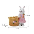thumbnail image 3 of Uxgjfwu Easter Bunny Resin Planter, Cute Pot with Carrot and Floral Details for Indoor Outdoor Garden Decor, Decorative Container for Plants, Gift, Hand Painted, 3 of 3
