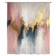 thumbnail image 2 of Modern Pink Gold Sheer Curtains 96 Inches Long, Abstract Gradient Brush Strokes Artwork Light Filering Curtains, Privacy Drapes Simi Floor to Veiling Curtain for Living Room Bedroom Window Treatment, 2 of 9