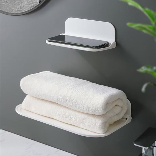 Xihbxyly Estante de Almacenamiento de Pared, Diseño Plegable para Ahorrar Espacio, Instalación Sin Daños, Uso Versátil En Baño, Dormitorio o Cocina, Gran Capacidad de Carga, Tamaño 30 X 19 X 7 Cm.