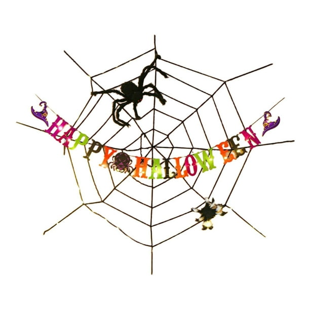 Decoración de telaraña de Halloween, versátil, linda y creativa, accesorios para fotos con luz Estilo B