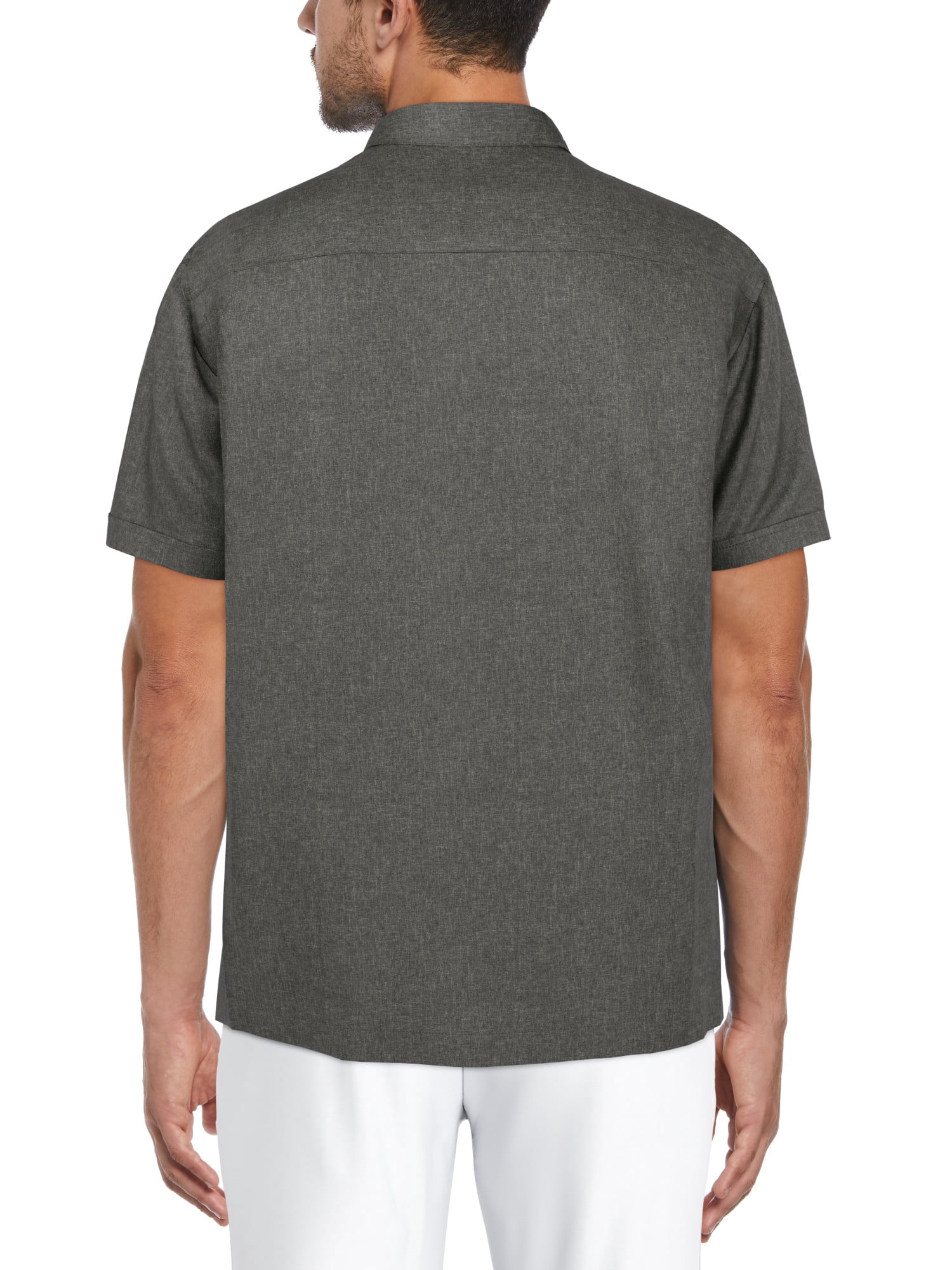 Cafe Luna Men's and Big Men's Crosshatch L-Shape Print Short Sleeve Shirt, Sizes S-5XL