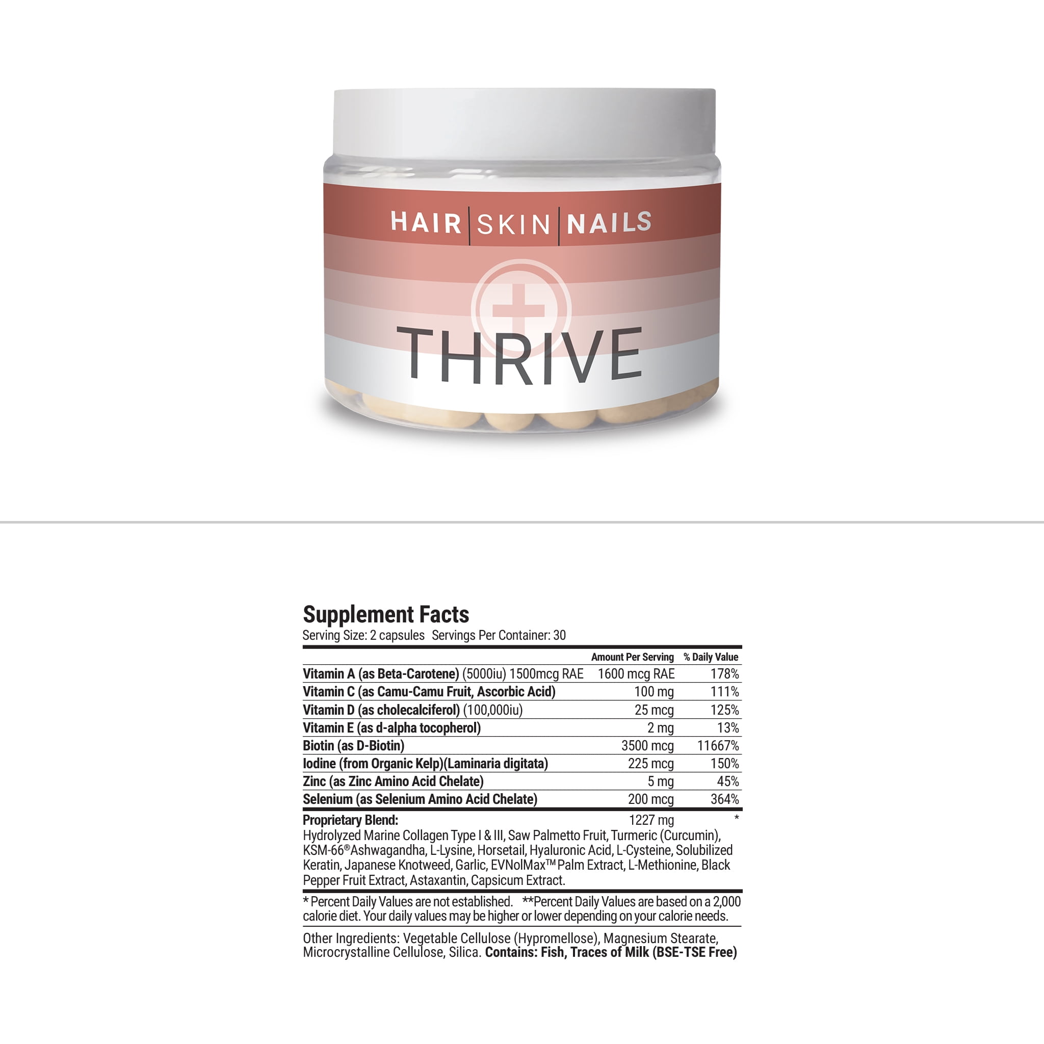 Collagen Supplement With Biotin Vitamin C Zinc Turmeric for Hair Skin Nails Joint Health Immune System 60 Capsules</new_title>