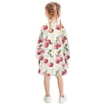 thumbnail image 3 of Girls' long-sleeved dress Cherry and Bow Girls' A-line dress with ribbed cuffs Soft and comfortable, 3 of 6