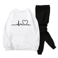 thumbnail image 3 of Akiihool Men 2 Piece Tracksuits Sweatshirts Sweatpants Sports Fitness Running Casual Sport Clothes (White,M), 3 of 5