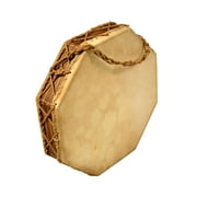 Mid-East Rope Tuned Goatskin Headed 2-Sided Wooden Octagonal Frame Drum 16"x3.5"