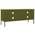 thumbnail image 3 of vidaXL Meuble TV - Vert Olive - 105x35x50 cm - Acier, 3 of 5