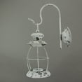 thumbnail image 2 of Zeckos Candelabro de vela colgante de farol de ferrocarril montado en la pared de metal envejecido rústico, blanco Zeckos E19158-WT, 2 of 4