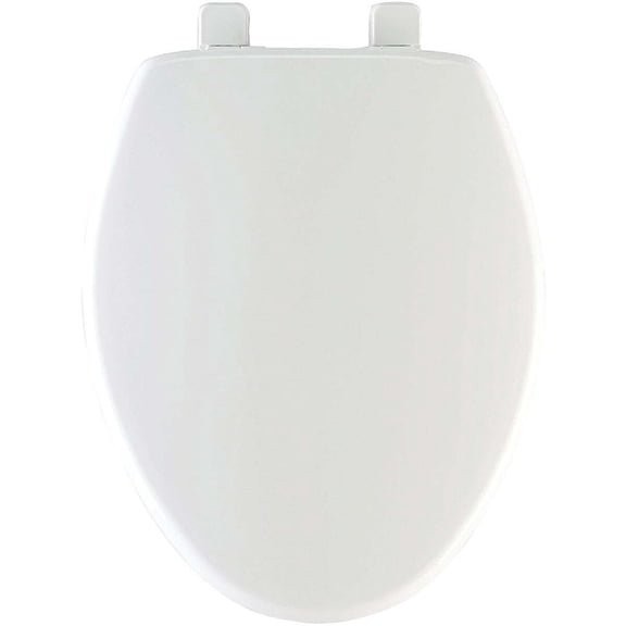 Mayfair Slow Close Elongated White Plastic Toilet Seat