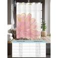 thumbnail image 6 of No Hook Cloth Fabric Shower Curtain with Snap in Liner, Pink Gold Waterproof Shower Curtains Set with See Through Top Window, Boho Modern Abstract Minimalist Aesthetic Flower Bath Curtains 72"x96", 6 of 6