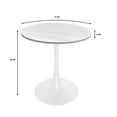 thumbnail image 5 of LeisureMod Bristol 27" Round Dining Table with MDF Wood Top and White Steel Pedestal Base for Kitchen and Living Room in Light Natural, 5 of 5