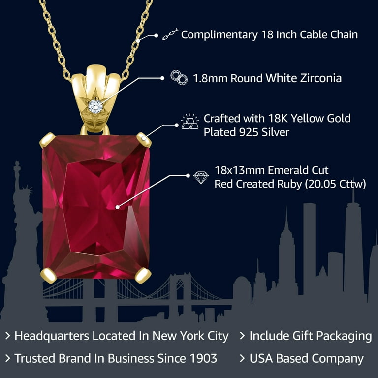 14k gold iced cheap cube ruby pendant