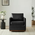 thumbnail image 4 of CHITA Swivel Accent Chairs for Living Room, Comfortable Arm Chairs for Bedroom, Faux Leather in Black, 4 of 9