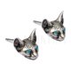 thumbnail image 2 of Aretes de Gatito ZHAOCHENG Punk Retro de Plata de Ley 925 Hipoalergénicos, 2 of 5