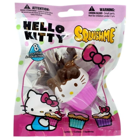 Hello Sanrio Squishme Chocolate Icing withHot Pink Wrapper Squeeze Toy