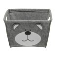 thumbnail image 2 of Panier de rangement en feutre avec image de tête d'ours souriant, 2 of 9