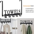 Sandblasted Black Manganese Steel over the Door Towel Rack 5 Hooks