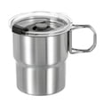 thumbnail image 1 of Uxcell 1 paquete de tazas de acero inoxidable 304 con asa y tapa, vasos de agua de metal de doble pared de 10 oz, 1 of 7